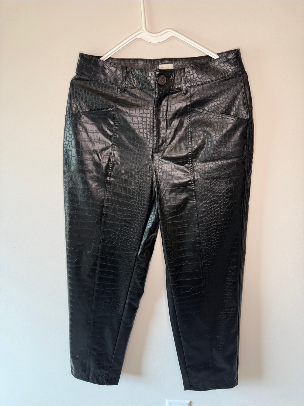 a new day Black Faux Croc Waistband Pants